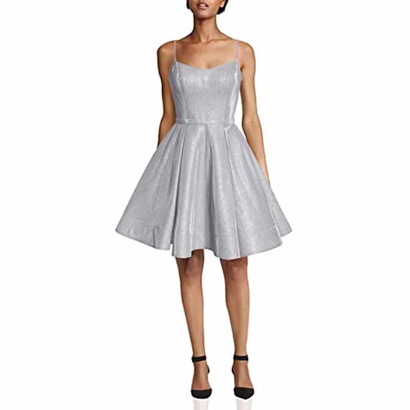 Womens Spaghetti Straps A-Line Mini Homecoming Dress Cocktail Dress