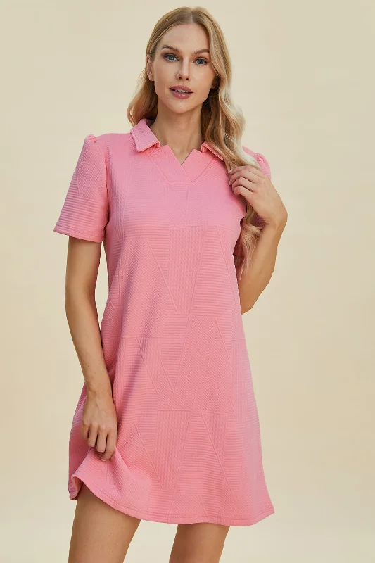 Texture Short Sleeve Dress