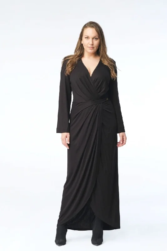 Freya Wrap Dress in Black