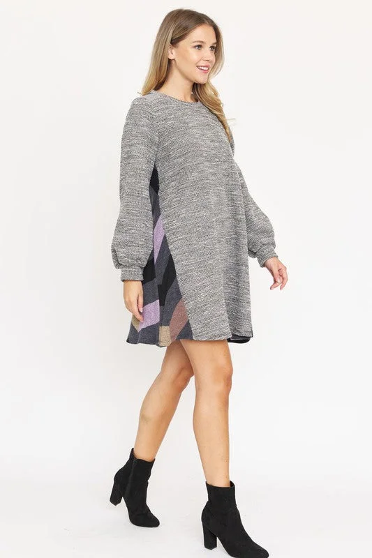 Bishop Sleeve A Line Dress