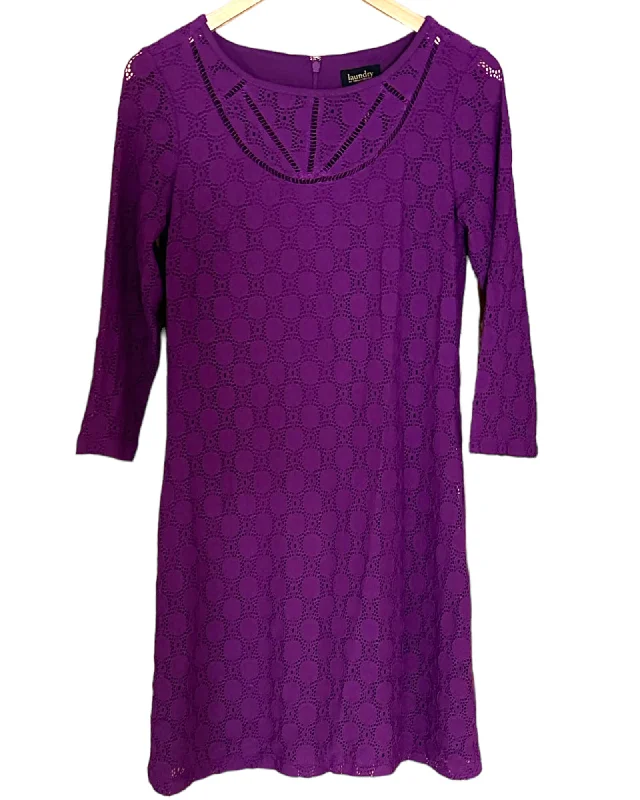 Cool Winter Grape Eyelet Lace Dress