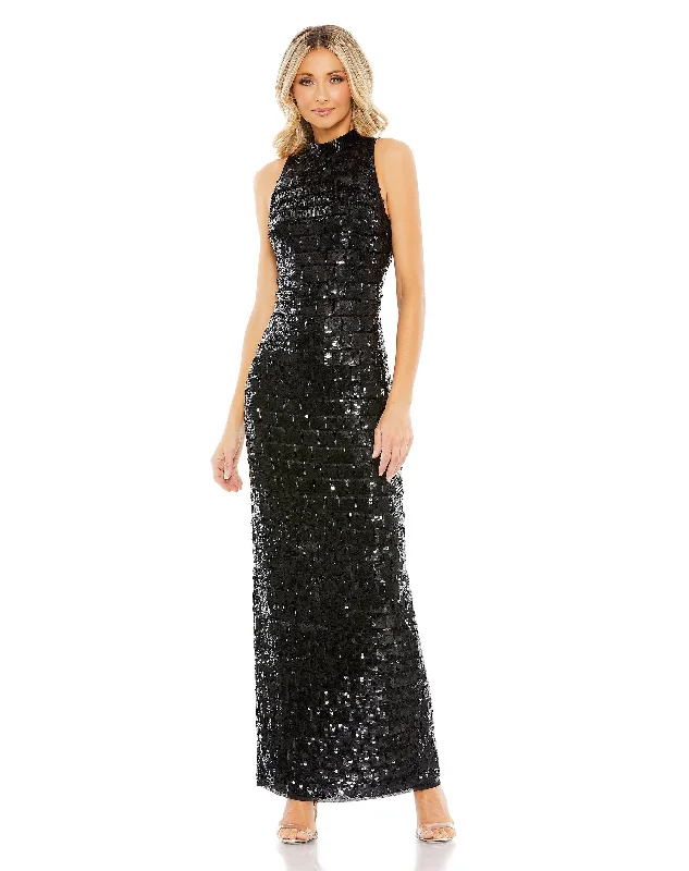 Mac Duggal 10907 Long Fitted Sequin Formal Prom Dress