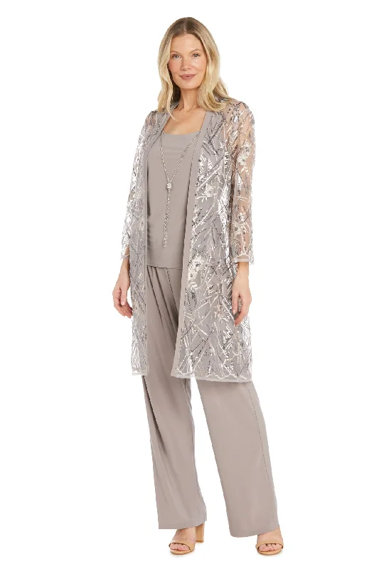 R&M Richards 3140 Long Beaded Sequin Formal Pantsuit