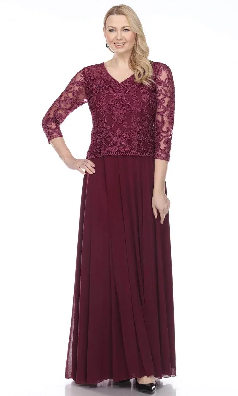 Soulmates 1901 - Soutache Lace V-Neck Long Dress