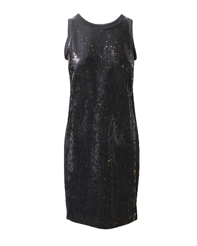 Sequin-Embellished  Sleeveless Dress